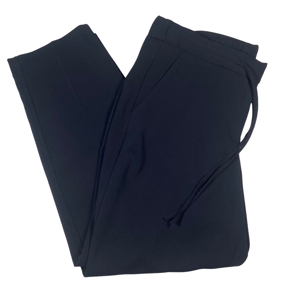 Talbots Pants Womens 10 Petite Navy Blue Stretch Drawstring Comfort Pockets